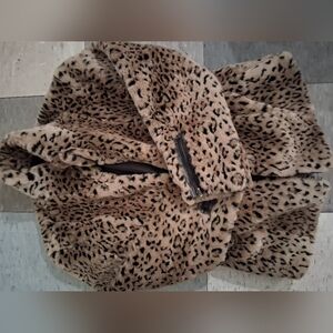Leopard Print Faux Fur Coat